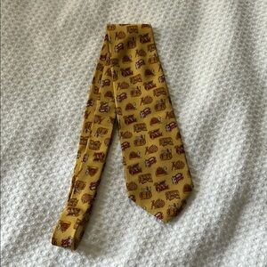 Vintage Yellow Novelty Print Tie